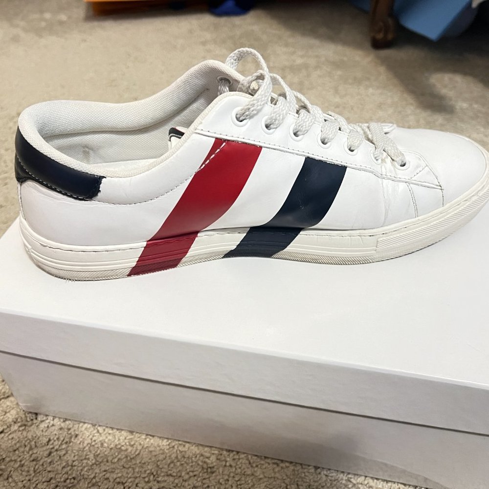 $795 Authentic MONCLER Made in Romania Men's White Leather Low Trainers Sz.43.5 - Picture 16 of 16